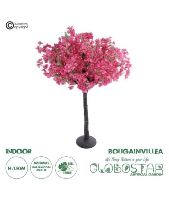 GloboStar® Artificial Garden BOUGAUVILLEA 20669 Τεχνητό Διακοσμητικό Δέντρο με Ανθη Μπουκανβίλιας Φουξ Υ150cm